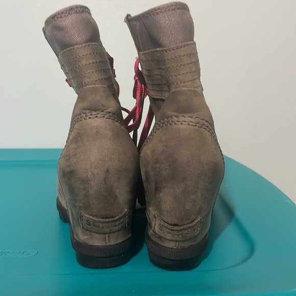 Sorel PDX Lace up Wedge Lexie Wedge Quarry Pink Leather Canvas 8 - Picture 3 of 8